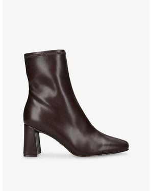 Steve Madden Hurst Faux-Leather Heeled Boots - Brown