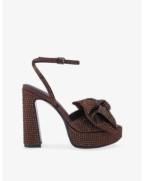 KG by Kurt Geiger Style Embellished Faux-Leather Heeled Sandals - White