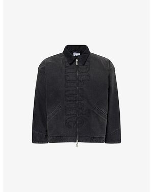 Rhude Logo-Embroidered Denim Jacket - Black