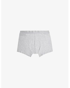 Reiss Heller Logo-Print Pack Of Three Stretch-Organic Cotton Boxers - White