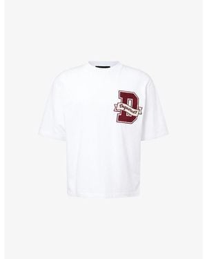 DSquared² University Brand-Patch Cotton T-Shirt - White
