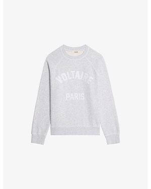 Zadig & Voltaire Branded-Print Relaxed-Fit Cotton-Blend Sweatshirt - White