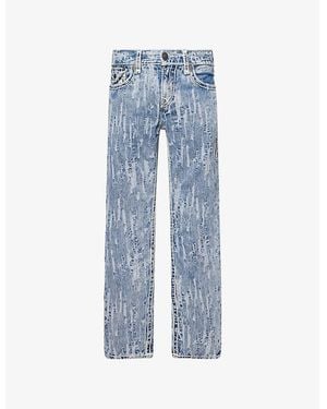 True Religion Distressed Ricky Straight-Leg Denim Jeans - Blue