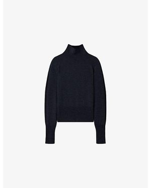JOSEPH Oxna High-Neck Cashmere-Blend Jumper - Blue