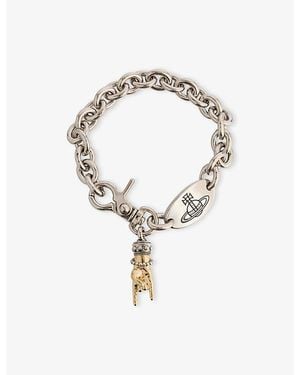 Vivienne Westwood Anatoly Antique And-Platinum Brass Bracelet - Metallic