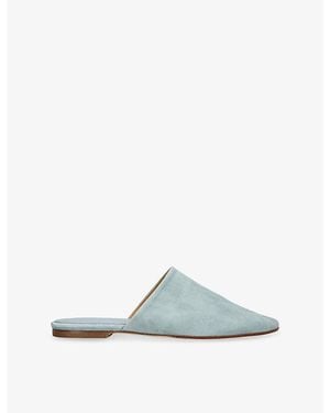 Aeyde Rega Round-Toe Suede Mules - Blue