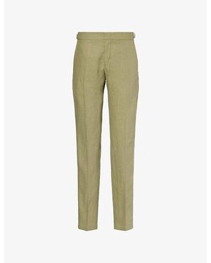 Orlebar Brown Griffon Tapered-Leg Linen Trousers - Green