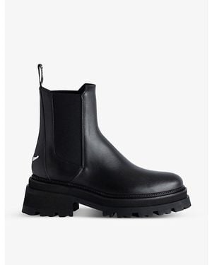 Zadig & Voltaire Ride Logo-Plaque Leather Chelsea Boots - Black