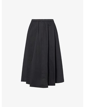 Vince Pocket Full Cotton Midi Skirt - Blue