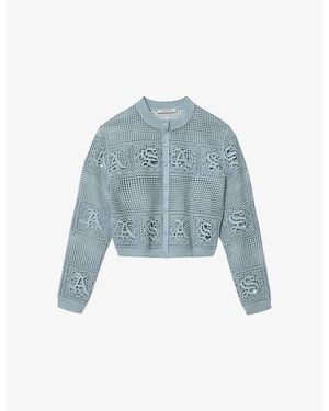 AllSaints Kyra Open-Stitch Knitted Cardigan - Blue