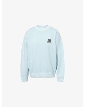 ADANOLA Echo Washed Oversized Cotton-Jersey Sweatshirt - Blue