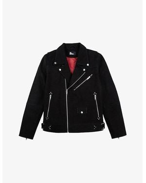 The Kooples Straight-Cut Notch-Lapel Leather Biker Jacket - Black