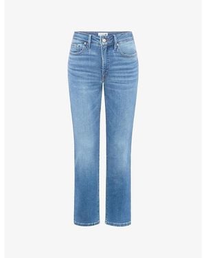 GOOD AMERICAN Dolly's Joleans Straight-Leg Mid-Rise Stretch-Denim Jeans - Blue