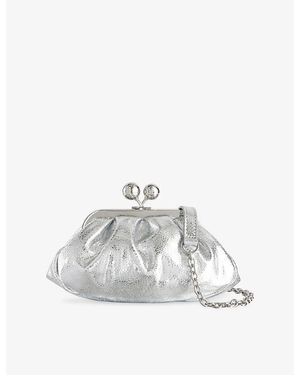 Weekend by Maxmara Extra Small Pasticcino Metallic Leather Handbag - White
