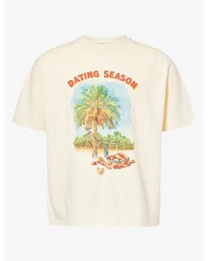 Not Boring Dating Season Graphic-Print Cotton T-Shirt - White