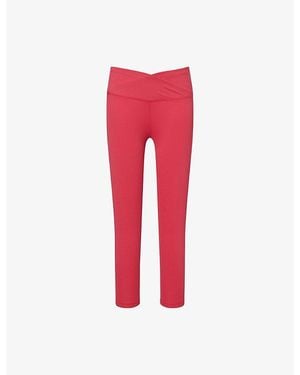 Sweaty Betty All Day 7/8 Wrap-Waist Leggings - Red