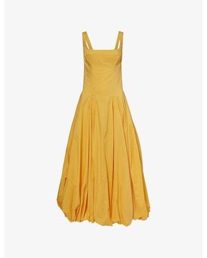 Jonathan Simkhai Hally Bubble-Hem Cotton Midi Dress - Yellow