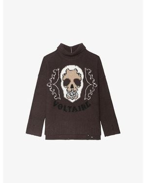 Zadig & Voltaire Bleeza Logo-Intarsia Wool Jumper - Black