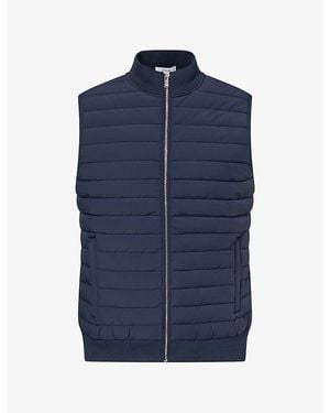Arne Hybrid Quilted Woven Gilet - Blue