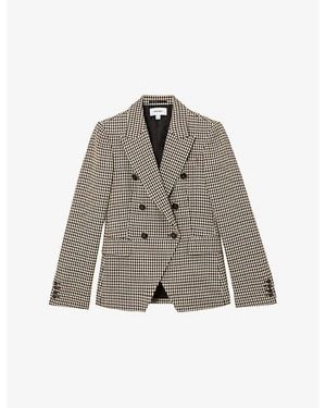 Reiss Hartley Double-Breasted Wool-Blend Blazer - Gray