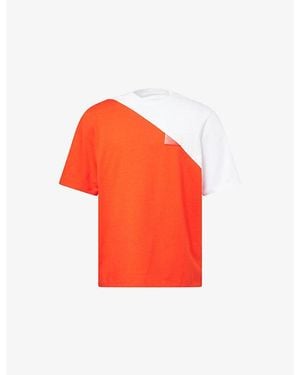 Loewe Brand-Patch Cotton T-Shirt - Orange