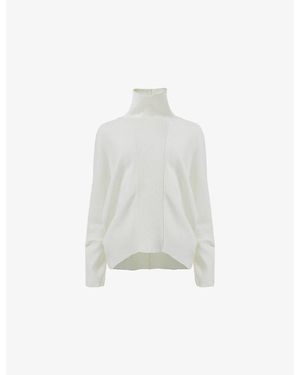 eem Ribbed High-Neck Knitted Jumper - White