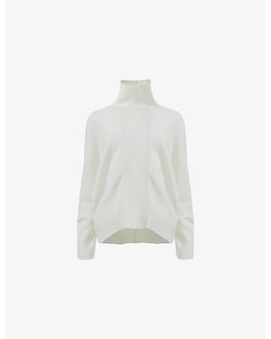 eem Ribbed High-Neck Knitted Jumper - White