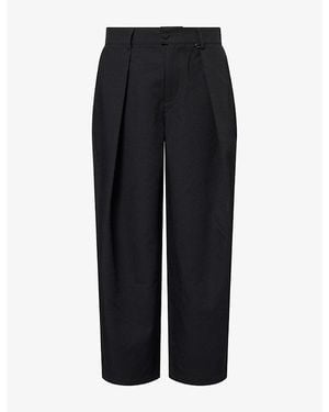 Only the Blind Nightfall Embossed Logo Embroidery Woven Trousers - Black