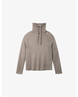 The White Company Funnel-Neck Relaxed-Fit Knitted Jumper - Grey