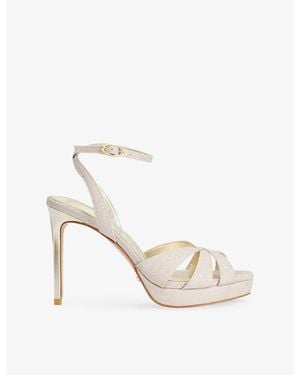 Dune Mayva Fabric Heeled Sandals - White