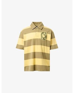 BBCICECREAM Applique Astro Layered Stripe Long-Sleeve Cotton Rugby Shirt - Metallic