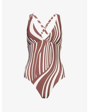 Seafolly Coastline Striped Swimsuit - Red