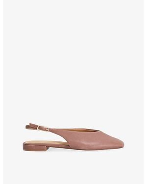 Dune Heartbeat Leather Slingback Flats - Pink