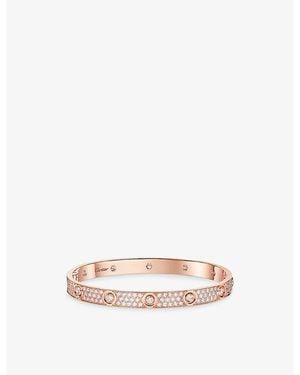 Cartier Love Classic Pavéd 18Ct Rose- And 3.07Ct Brilliant-Cut Diamond Bracelet - Metallic
