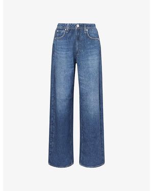 Rag & Bone Scarlet Miramar Terry Wide-Leg Cotton-Jersey Trousers - Blue