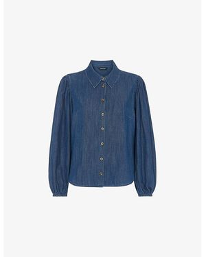 Whistles Chambray Blouson Denim Shirt - Blue