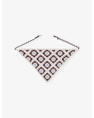 Maje Triangular Crochet Scarf - White