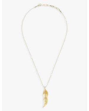 La Maison Du Couturier X Tomasz Donocik Long Leaf-Plated Sterling- And Cubic Zirconia Necklace - White