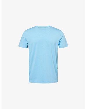 Derek Rose Basel Short-Sleeve Jersey Pyjama Top - Blue