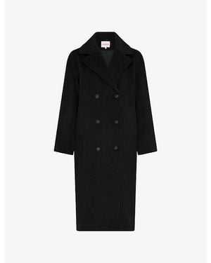 OMNES Tina Double-Breasted Woven Coat - Black