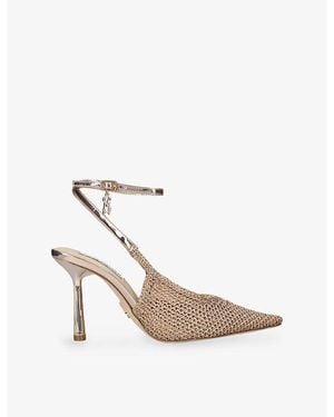 Steve Madden Ascension Heeled Woven Sling-Back Courts - White
