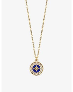 Astley Clarke Polaris 18Ct-Plated Sterling- Lapis And Sapphire Pendant Necklace - Metallic