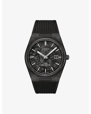 Tissot Prx Powermatic 80 Carbon Stainless-Steel And Rubber Automatic Watch - Black