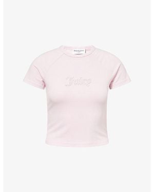 Juicy Couture Logo-Embellished Baby Modal-Blend T-Shirt - Pink
