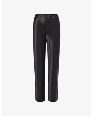 Reformation Gale Mid-Rise Bias Satin Trousers - Black
