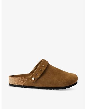 Soeur Sleepy Metal-Hardware Suede Clogs - Brown