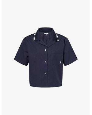 Sporty & Rich Sailor Short-Sleeve Cotton Shirt - Blue