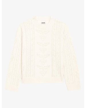 Zadig & Voltaire Markuz Pointelle-Knit Wool And Cashmere-Blend Jumper - White
