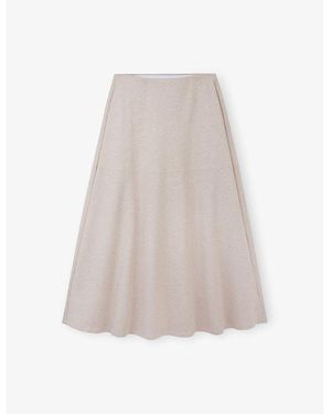 The White Company Elasticated-Waist Regular-Fit Stretch-Jersey Midi Skirt - Natural