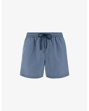 BOGGI Geometric-Print Swim Shorts - Blue